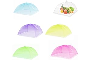 ANYUANKW 6Pcs Cubierta Protectora Alimentos Fresca, Mosquitera Comida Desplegable Cubre Platos, Cubierta de Malla Plegable para Alimentos para Cocina, Barbacoa, Picnics, Fiesta al Aire Libre