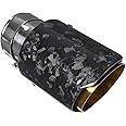 CARMON Forged Carbon Fiber Exhaust Pipe Muffler Tips with Golden 304 Stainless Steel 2.5inch inlet