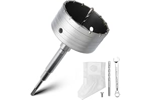 MOXPIFY Kit de corona de perforación de 120 mm con adaptador SDS plus de 220 mm y broca de centrado de 8 x 110 mm, corona de perforación para mampostería y hormigón