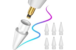 HANCENDA Paquete de 6 Puntas de Repuesto para Apple Pencil 1ª/2ª generación y Logitech Crayon, Punta de Repuesto para iPad Pen/Stylus Pen, Apple Pencil 2/1, Puntas Apple de plástico y Metal