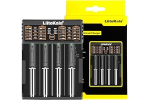 18650 batteriladdare LiitoKala Lii-402 AA-batteri snabbladdare stöder USB-utgång för 26650 17500 10440 Li-lion-batteri, Ni-MH
