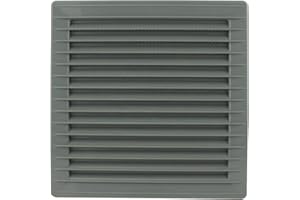 MKK Griglia di ventilazione rettangolare, Ø 100, 120, 125, 150 mm, griglia di scarico, zanzariera in plastica, Ø 120 mm, grigio