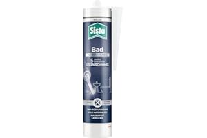 Sista Pattex Bad Silikon, Sanitärsilikon für neuen Glanz im Bad, Fugendichtmasse mit vielfachem Schimmelschutz, antibakterielle Dichtmasse für viele Materialien*, 1x280ml, weiß