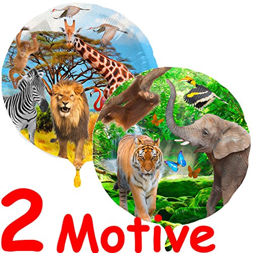 Folienballon * SAFARI + WILDE TIERE * zum Kindergeburtstag // Folien Ballon Party Helium Deko Ballongas Motto Afrika