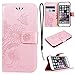 Produktbild CE-Link für iPhone 6 Plus/iPhone 6S Plus Handyhülle Hülle Ledertasche Schutzhülle Leder Huelle mit Rosegold Schmetterling Blumen Wallet Case