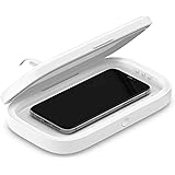 Belkin Boost Charge Sterilizzatore a raggi UV + Ricarica Wireless Rapida (elimina il 99% dei batteri, sterilizza telefoni, ch