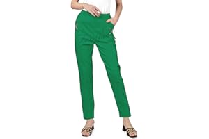 femiss Womens Trousers Elasticated High Waist Relax Fit Ladies Full Length Casual Everyday Soft Stretchy Lightweight Pants