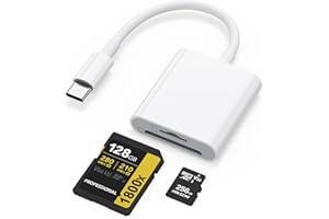 YLK Lecteur de Carte SD USB C 2.0, Conception pour Carte SD + TF + USB 3 en 1, USB OTG Mémoire Externes Compatible pour Samsung Galaxy S25 S24 S23 S22 S21 S20 S25+ S25Ultra S24+ S23+ (Blanc-2en1)