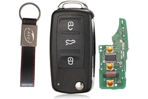 KASER Clé Télécommande avec Carte Électronique 3 Boutons Compatible pour Volkswagen VW Skoda Seat Golf Passat Tiguan Polo (433Mhz ID48 Chip) 5K0837202A avec Transpondeur prêt pour la Programmation