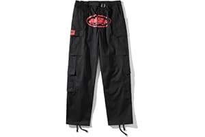 LYOVEU Cargo Corteiz Pantalon Cargo en Coton pour Hommes Pantalon Cargo Multi-Poches Imprimé Bateau De CroisièRe