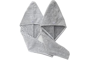 TQPUWT Toallas para Secar El Pelo, 2 Piezas Toalla Microfibra Pelo, Gorro de Pelo Seco para Mujeres, Toallas de Ducha con Botones, para el Cabello Seco, para Cabello Largo, Rizado y Grueso SPA, Maquillaje