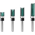ZOKMOK Pattern Flush Trim Router Bits 1/4 Shank, Bottom Bearing Pattern Router bit Set, 1/4 Flush Trim Cut Router Bits, Handy, Durable & Sharp for Home DIY