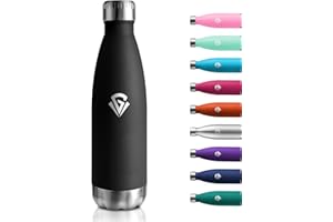 KOLLYKOLLA Borraccia Acciaio Inox 500ml, A Prova di Perdite, Senza BPA, Bottiglia Termica Doppia Parete, Antigoccia, Bottiglia Acqua Ideale per Bambini, Scuola, Ufficio, Sport, Escursioni, Viaggi, Campeggio