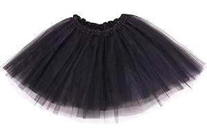 Msrlassn Gonna Tutu Donna Classico Elastico 4 Strati Tutu Gonna in Tulle per Vestito Festa Danza