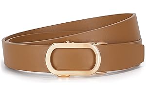 JasGood Damski pasek z grzechotką, szerokość 3,1 cm, automatyczny pasek skórzany do dżinsów, spodni ze złotą klamrą