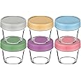 Aolso Baby Food Storage Containers, 6-Pack Glass Baby Food Containers, 100ML Weaning Freezer Pots with Airtight Lids, Freezer & Microwave Safe (Without Lid), Perfect for Infant & Toddler Food
