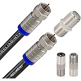 RELIAGINT Câble TV RG6 - Connecteur F en cuivre étanche avec câble F81/RF pour rallonge, vidéo HD haute vitesse jusqu'à 3 GHz