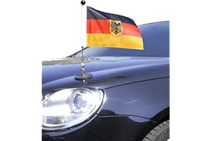 DIPLOMAT-FLAGS magnetisch haftender Autofahnen-Ständer Diplomat-1 Deutschland mit Dienst-Wappen mit Super-Magnet für Ihre Autoflaggen - Auto Fahne & Flagge