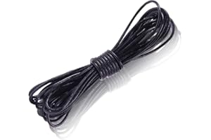 KITUDATY 1 Leather Cord Made of Genuine Leather, Leather Cord, Leather Cord, Black Leather Cord Chain, Leather Strap 5 m, Unisex Leather Band, 5 m x 3 mm, for DIY Bracelet, Necklace, Jewellery, Crafts (Black)