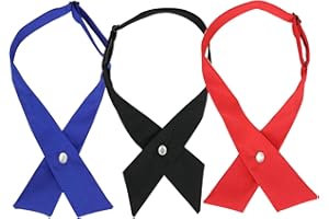 SUNTRADE Adjustable Women Girls School Uniform Tie, Uniform Cross Tie for Girls Cross Neck Tie, 3 PCS
