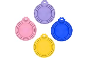 Dokeno 4 Piezas Tapas de Silicona para Latas de Mascotas 3 en 1 Universales de Cubiertas Tapas para Almacenamiento de Alimentos para Mascotas Fundas Reutilizables para Latas de Mascotas