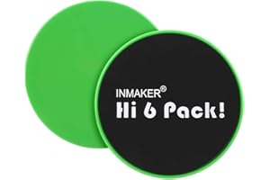 INMAKER Exercise Sliders Fitness, Dual Sided Strength Slides, Core Gliding Discs with Carry Bag, Manual and Ebook (9'', Black Yoroi)