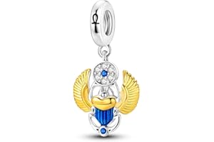 STREETCULTURE Escarabajo Ibis Egipto Reyes Faraón Pirámide – Charm Pulsera Cadena Colgante Joyería Plata 925 Regalo Plata de ley