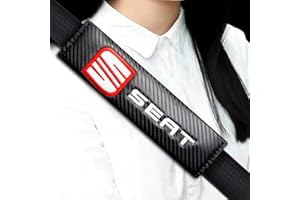 FANLLOD Cubierta del cinturón de Seguridad del Logotipo del Coche Auto Niño Adulto Almohadilla de protección del Hombro Accesorios para Seat Ibiza 6l 6j 6p Leon FR Altea MK Seat Leon, 2PCS Seat