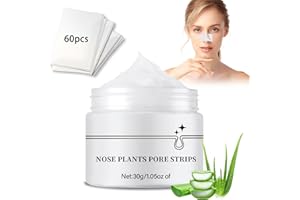 WUIIL Punti Neri Rimozione,60 pcs,Maschera Viso Punti Neri,Cerotti Naso Togli Punti-Neri,Crema Per Punti-Neri Per Pulizia Profonda,Maschere Esfolianti e Detergenti Per Tutti I Tipi Di Pelle
