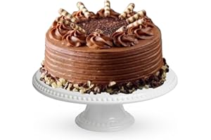 Patisserie Valerie Chocolate Layer Cake 6" - 10 Portions - Celebration Cake - Rich 4 Layer Sponge with Cream Filling - White & Dark Chocolate Topping