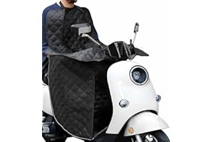 Favoto Housse de Jambes Été pour Scooter - Tablier Léger Respirant avec Poche Étanche Bandes Réfléchissantes Protection Anti-UV Anti-Poussière Universel pour 2 Roues Noir