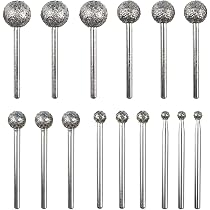 3mm/6mm Spherical Diamond Grinding Head - 3x10mm Shank, For Jade, Metal, Stone, Mold Polishing