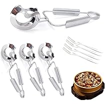 Set Di 3 Pinze Per Lumache In Acciaio Inox - Con Forchetta E Piastra, Per Ristorante E Casa