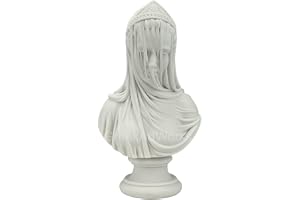 The Veiled Maiden Lady Bust Sculpture av Monti 1875 gjuten marmorstaty 17 cm