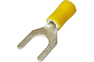 Aerzetix: 10 Gabelkabelschuh Kabelschuhe M8 4-6mm2 Gelb isolert