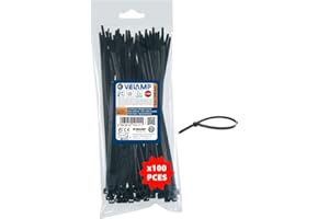 Velamp Fascette stringicavo - Colore nero - 3,6 x 200mm - Confezione 100pz - Ideali per cablaggi elettrici