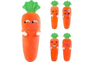 LUKIUP Jouets en Peluche Carotte, 45cm Carotte Peluche Oreiller en Peluche, Carotte pâques, Cadeaux Poupée d'oreiller en Peluche Carotte pour Les Enfants de Filles, Garçons(E)
