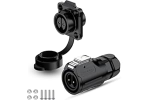 CNLINKO LP-16 Connettore impermeabile IP68 per cavi Connettore elettrici industria Connettore circolare Connettore alloggiamento in PBT Connettore aeronautico M16 2-9 Poli Presa flangia (2 Poli)