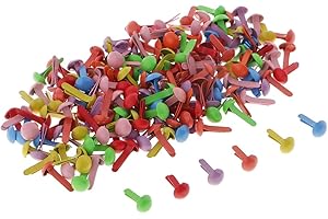 Sharplace 200 Stücke Mini Brads aus aus Musterklammern Musterbeutelklammern Verschlussklammern Klammern, Mehrfarbig, 4,5 mm