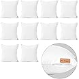 Encasa Homes Throw Pillow Covers 16 x 16 inch - Sublimation Blank White 10 pc Pack with Invisible Zipper - Soft Polyester Twill Cushion Cases, suitable for DIY, Digital Printing & Painting