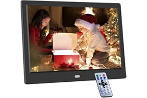 YUZEU Cadre Photo Numérique 10 Pouces Cadre Photo Électronique 1024×600 Écran IPS, Cadre Photo Numérique Électronique avec Calendrier/Réveil/USB/SD/MMC, Support Mp3/MP4/Image/Vidéo/Musique