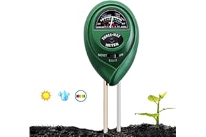 TOGETDREAM Test per Terreno Misuratore del Suolo 3 in 1 Tester per misuratore di umidità/Luce/PH dell'acidità delle igrometro Adatto per la Cura del Giardino Fattoria Prato in Interni ed Esterni