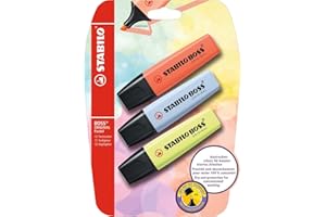 Stabilo Evidenziatore BOSS ORIGINAL Pastel - Pack da 3 - Rosa Corallo/Azzurro Ghiaccio/Lime