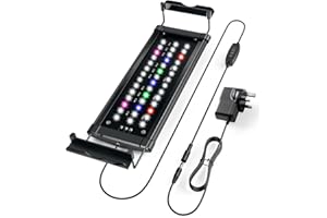 TCCBAC Tccabc LED Aquarium Light with Extendable Brackets for 30-50cm Tank, Fish Tank Light Led,Aquarium Lamp for Freshwater/Marine Fishe & Aquatic Plants, Dimmer-Timer, Full Colour LED Lamp 7W