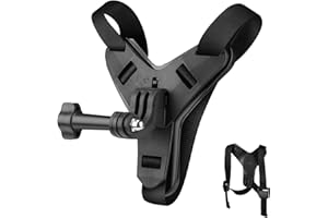 NEEWER Soporte de Correa para cámara de mentón, Casco de Moto, Kit de Accesorios para Vlog POV para grabación de vídeo Compatible con GoPro Insta360 dji AKASO Action Camera, GP-72
