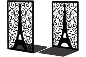 ‎PEACOBLUE Peacoblue Buchstütze Dekorativ Modern Pariser Eiffelturm Metall Buchstützen für Schwere Bücher 13.5x10.9x20.1cm, Bücherhalter für Heimdekoration, Bücherregal & Büro - 1 Paar