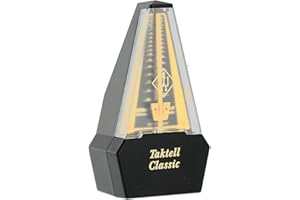 Wittner Metronomo Taktell Classic Serie 829 - Custodia in plastica - Senza campana - Nero/Dorato - Meccanico a carica - Non sono necessarie batterie - Made in Germany