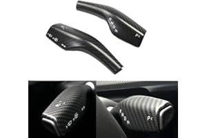 RCCT Y-Säulen-Schalthebelabdeckung, passend für Tesla Y Innenproduktion, Blinker-Zubehör, Lenkrad-Rahmen-Patch/Kohlefaser-Finish, matte Oberfläche (matt)
