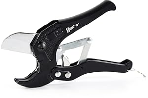 Sharp-tec PVC Pipe Cutter 3-42mm, Heavy Duty Ratchet Plastic Pipe Cutting Tool, for Cutting 42mm OD PEX, PVC and PPR Hoses, Tube Cutter Slice for Plumbing and DIY