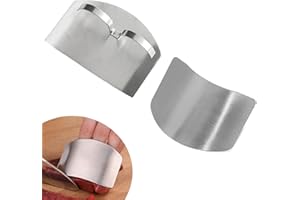YUEJIESELECTED Fingerschutz Schneiden,Fingerschutz Küche,Edelstahl Fingerschutz,Einstellbarer Ring Messer Finger,Mit Daumen,Chef-Pro Fingerschützer,Klingenschutzin,Sleeves Küchen-Fingerschutz,Protectors,Handschuhe